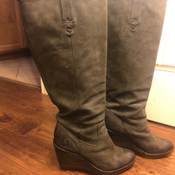 frye paige wedge boots